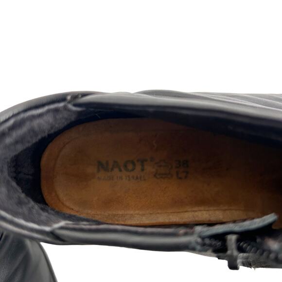 NAOT Black Leather Advance Slouch Booties Sz 7 - Picture 4 of 7